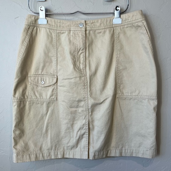 Lauren Ralph Lauren LRL Vintage Skirt Y2K Beige Tan 14 Khaki Midi Safari Office‎ - Picture 4 of 7